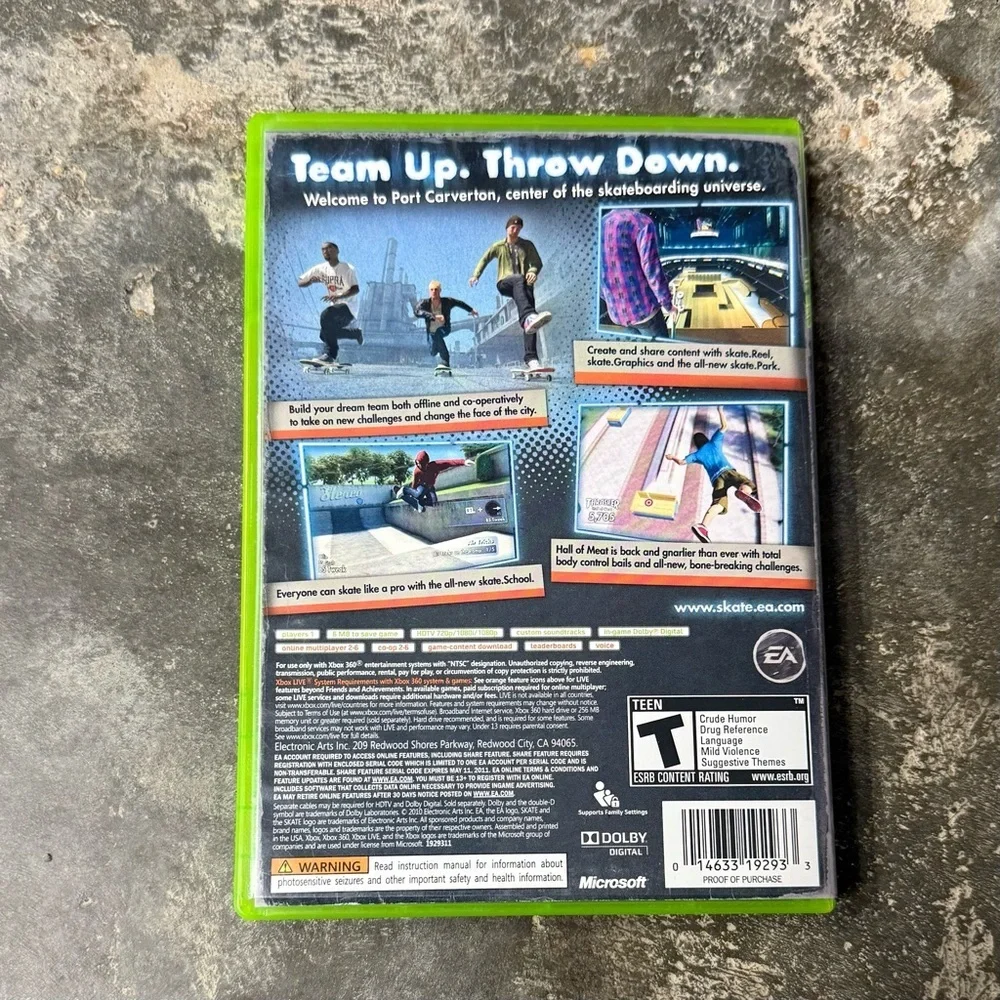 Skate 3 Xbox 360 Complete CIB EA Skateboarding Game